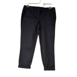 Loft Dark Gray Relaxed Skinny Crop Pants - 10